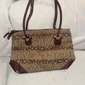 Dolce & Gabbana Tan and Brown Logo Tote